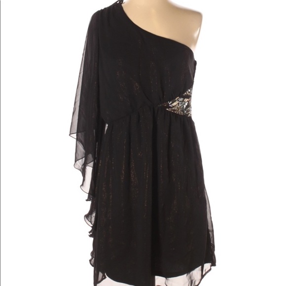 As U Wish Black One Shoulder Cocktail Dress 9 - Picture 1 of 4